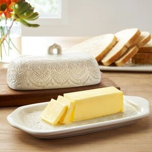 💜 New 2025 The Pioneer Woman Linen   Butter Dish